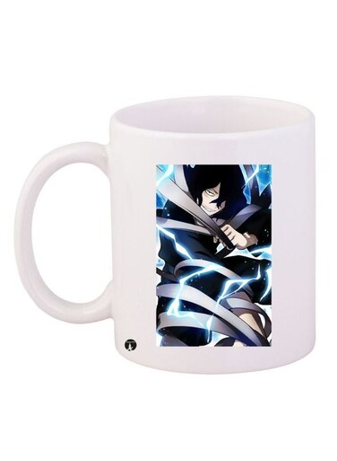 Cartoon Printed Coffee Mug White/Blue/Grey 11ounce