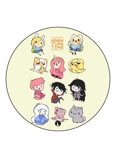 Adventure Time Themed Printed Fridge Magnet Yellow/k/Black