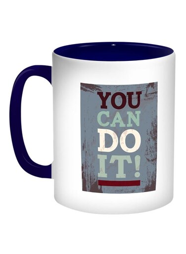 You Can Do It ! Printed Coffee Mug Blue/Green/White