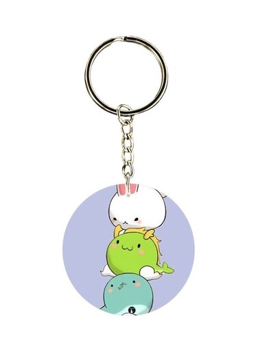 Cartoon Printed Dual Sided Keychain