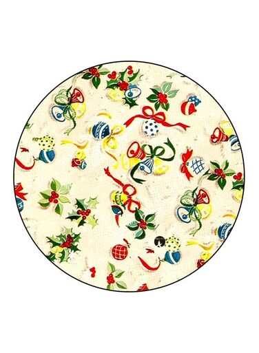 Decorating Bell Printed Fridge Magnet Beige/Red/Yellow 5.5cm