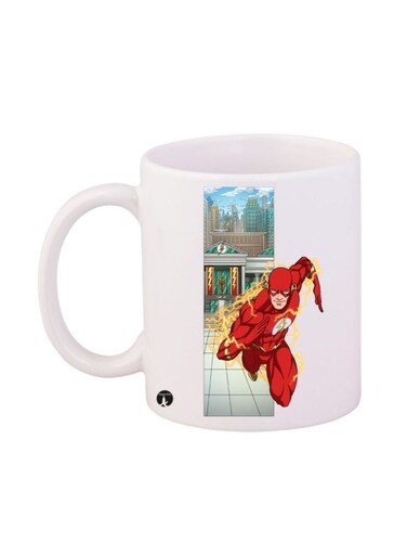 Action Figure Printed Coffee Mug White/Red/Yellow 12ounce