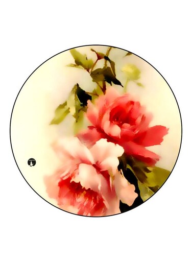 Floral Printed Fridge Magnet Beige/Pink/Green 5.5cm