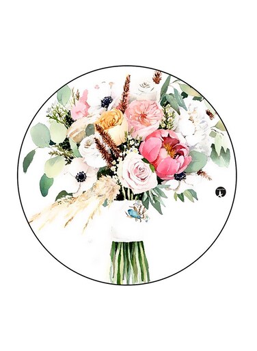 Flowers Printed Fridge Magnet Multicolour 5.5 x 5.5cm