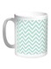 Zigzag Lines Printed Coffee Mug White/Green 11ounce