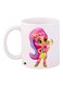 Cartoon Printed Coffee Mug White/Pink/Green 11ounce