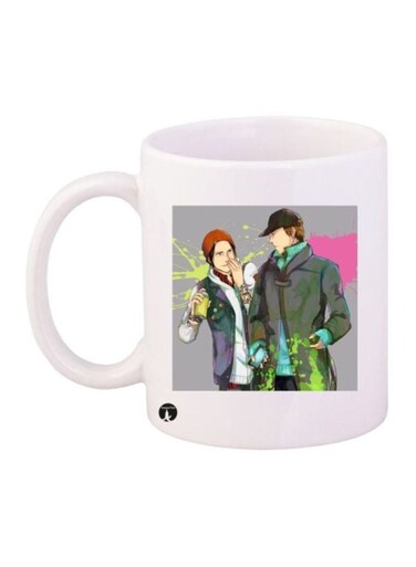 Infamous Second Son Printed Coffee Mug White/Green/Pink