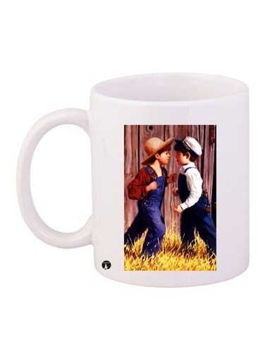 Boys Printed Coffee Mug White/Blue/Brown 11ounce
