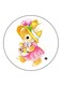 Rabbit Printed Fridge Magnet Round Multicolour