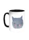 Happy Cat Printed Coffee Mug Black White 11 ounce