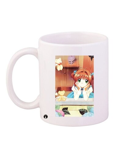 Cartoon Character Printed Coffee Mug White/Blue/Brown 11ounce