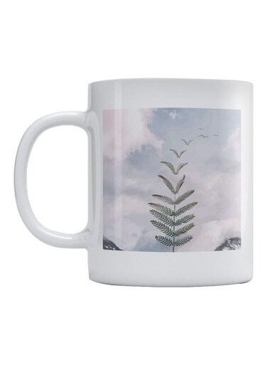 Birds Printed Mug White/Blue