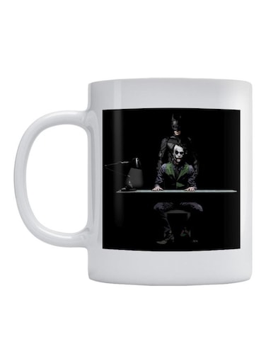 Joker And Batman Printed Ceramic Mug White/Black/Blue