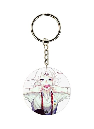 Tokyo Ghoul Anime Printed Keychain White/Grey/Red
