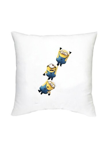 Minion Character Printed Cushion White/Yellow/Blue 16x16inch