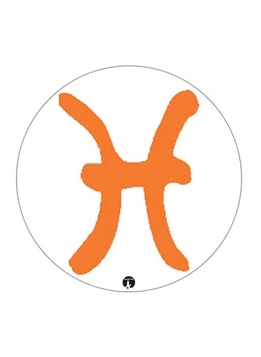 Zodiac Sign Pisces Printed Fridge Magnet Orange