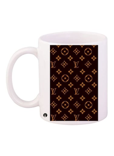 VL Printed Coffee Mug White/Brown/Yellow