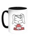 Cartoon Drawings - Rabbits Printed Coffee Mug White Black 11 ounce