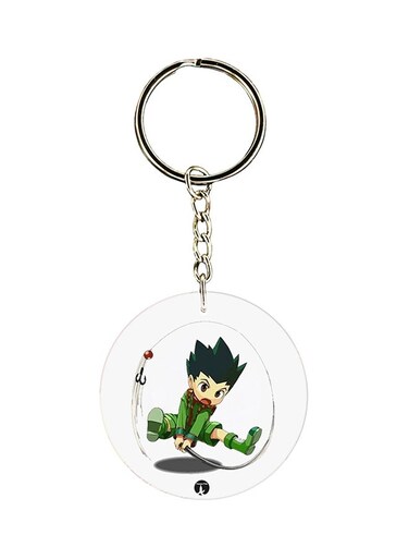 Anime X Hunter Printed Keychain White/Green/Silver
