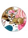 Deer Printed Fridge Magnet Round Multicolour