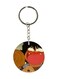 Double Sided Anime Kabamaru Printed Keychain Brown/Black/Silver