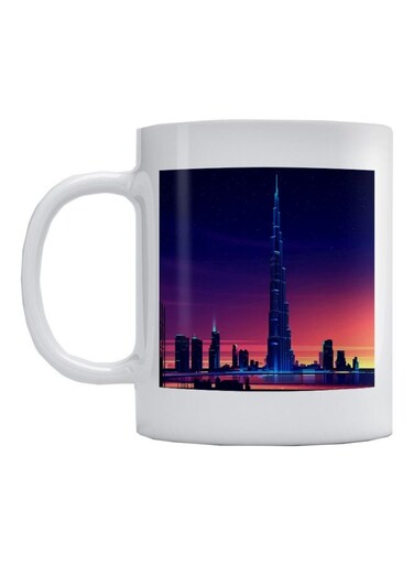 Burj Khalifa Printed Mug White/Blue/Pink