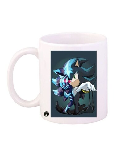 Sonic Printed Coffee Mug White/Black/Blue