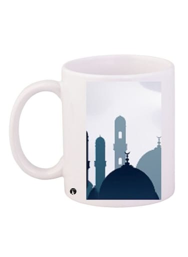 Mosque Printed Coffee Mug White/Blue/Grey 11ounce