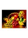 Fruits Themed Metallic Plate Black/Orange/Green 20x15cm