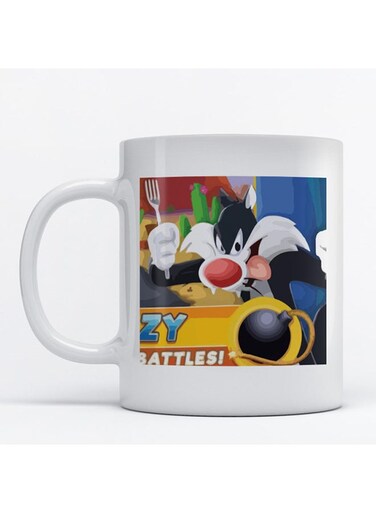 Sylvester Printed Mug White/Black/Blue