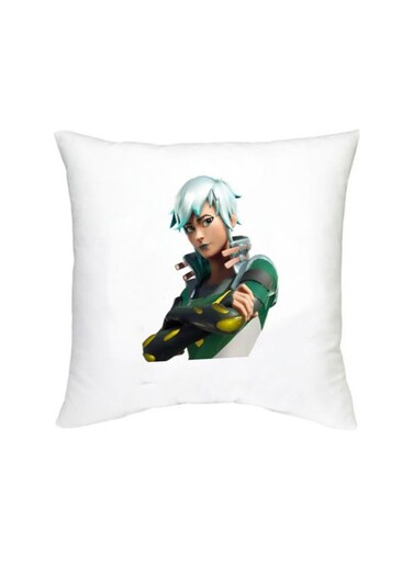 Fortnite Printed Decorative Cushion White/Green/Blue 16x16inch