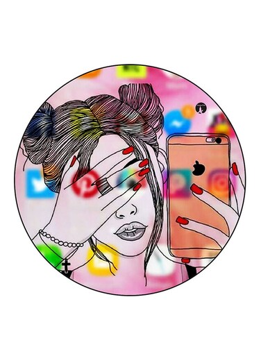 A Girl Printed Fridge Magnet Multicolour