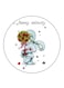 Rabbit Printed Fridge Magnet Round Multicolour