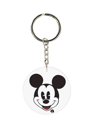 Disney Character Printed Keychain Black/White/Silver