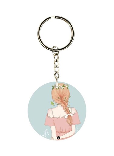 Beautiful Hairstyle Printed Keychain