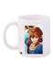 Cartoon Girl Printed Coffee Mug White/Blue/Brown