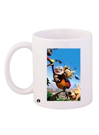 Cute Carl And Russell Printed Coffee Mug White/Blue/Yellow 11ounce