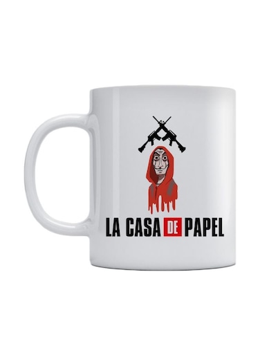 La Casa De Papel Printed Mug White/Black/Orange