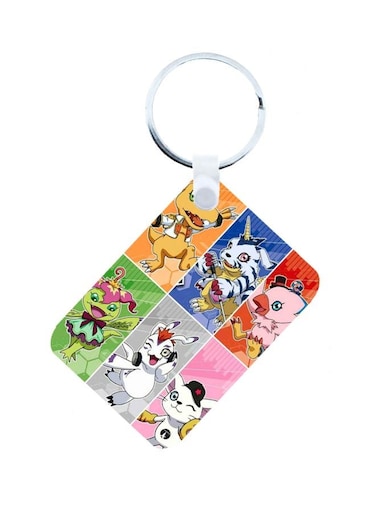 Anime Digimon Printed Keychain Multicolour