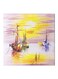 Ship Themed Canvas Wall Painting With Frame Multicolour 50x50cm
