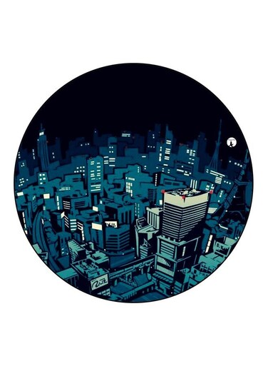 City Printed Fridge Magnet Blue/Black 5.5cm