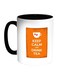 Keep Calm And Drink Tea Printed Coffee Mug Black/White/Orange 11ounce