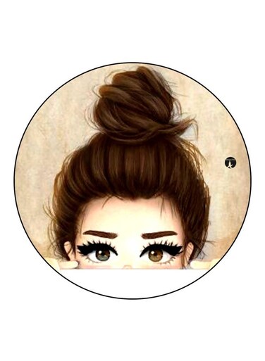 Girl Printed Fridge Magnet Brown/Beige/White 5.5cm
