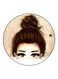 Girl Printed Fridge Magnet Brown/Beige/White 5.5cm