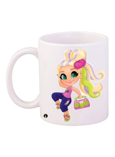Anime Printed Coffee Mug White/Green/Blue 11ounce