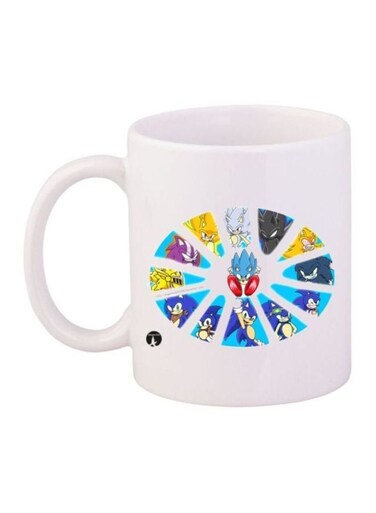 Sonic Printed Coffee Mug White/Blue/Yellow