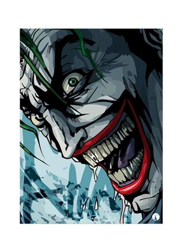 Joker Metal Plate Poster Blue/Red/Black 15x20cm