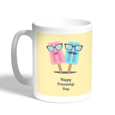 Happy Friendship Day Printed Coffee Mug, White 11 Ounce
