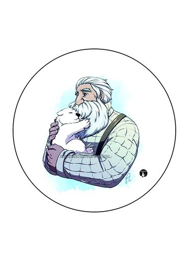 Old Man Printed Fridge Magnet Multicolour 5.5 x 5.5cm