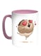 Owl Printed Coffee Mug White/Pink 11ounce